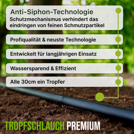 Preview: Profi Tropfbewässerung Komplettset 50m/100m für Hecken, Pflanzreihen & Beete - inkl. Netafim Druckminderer, Filtereinheit & Klemmkupplungen